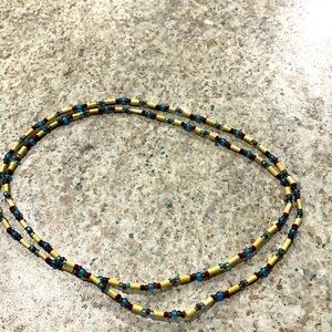 Necklace. Hand beaded. Beautiful blues, browns and cream colors.